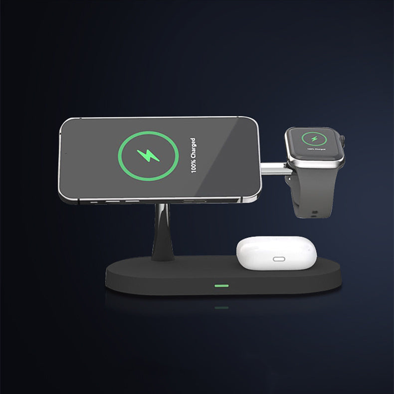 Multifunctional Five-In-One Magnetic Wireless Charging Watch Headset Desktop Mobile Phone Holder Charger 15W Fast Charge Multifunctional Five-In-One Magnetic Wireless Charging Watch Headset Desktop Mobile Phone Holder Charger 15W Fast Charge